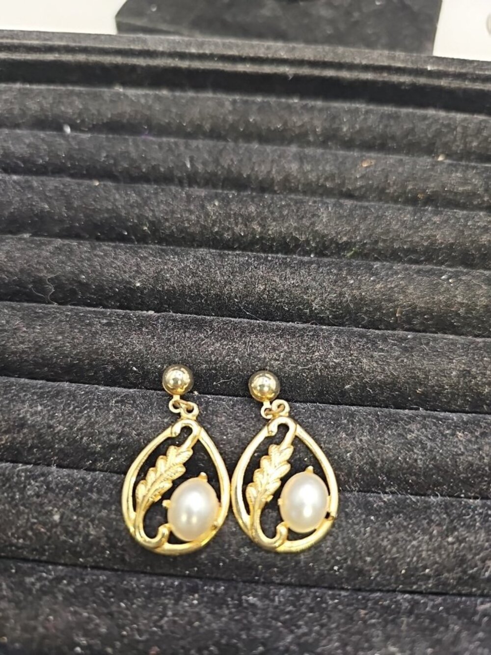 Earrings Pierced Studs Dangle/drop Gold-tone Faux Pearl
